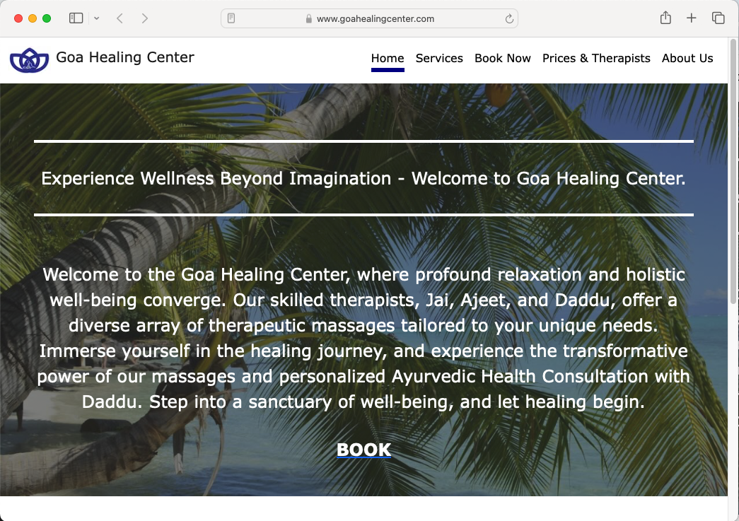 The Home page shows a mission statement.